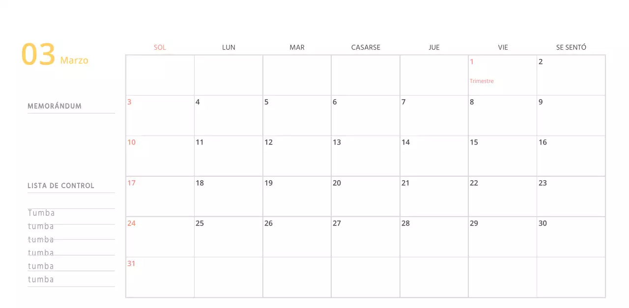 Bonito calendario de sobremesa ilustrado de temática familiar en color verde