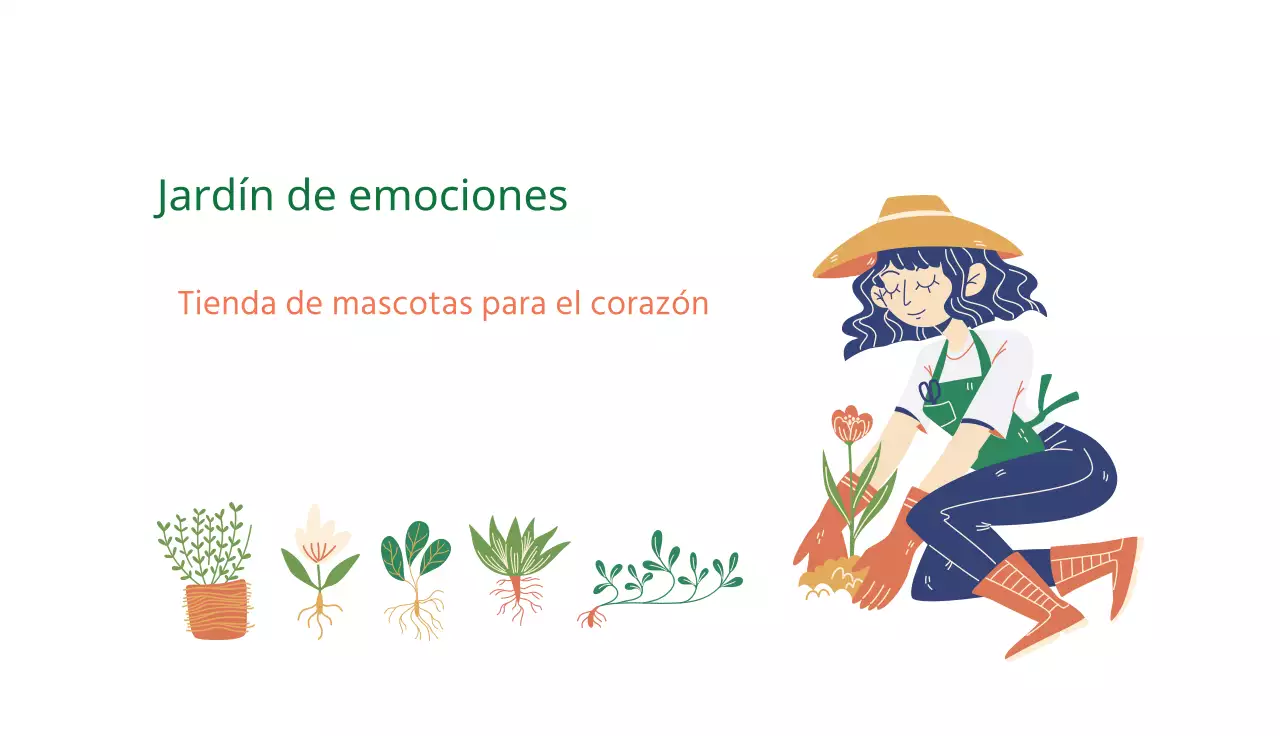 Ilustración verde Jardín de flores