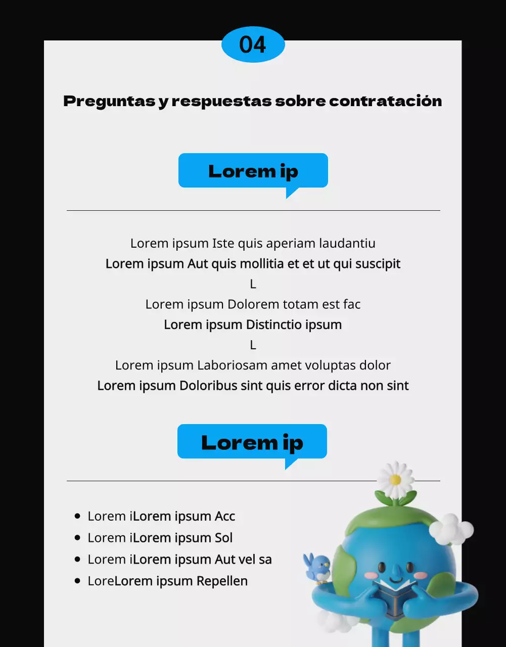 Azul y negro, concepto de folleto sencillo y limpio para la contratación de becarios
