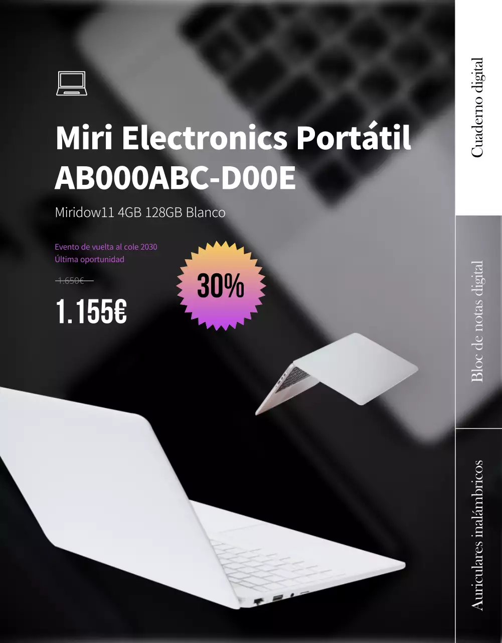 Puntos Morados Regalo Vuelta al Cole Portátil Pad Regalo Digital Ofertas