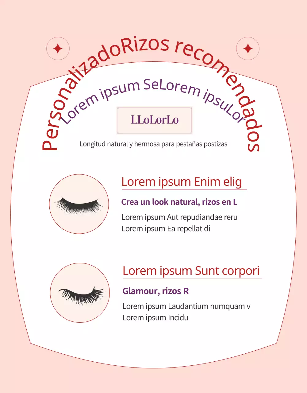 Promover unas bonitas extensiones de pestañas en rosa (página detallada)