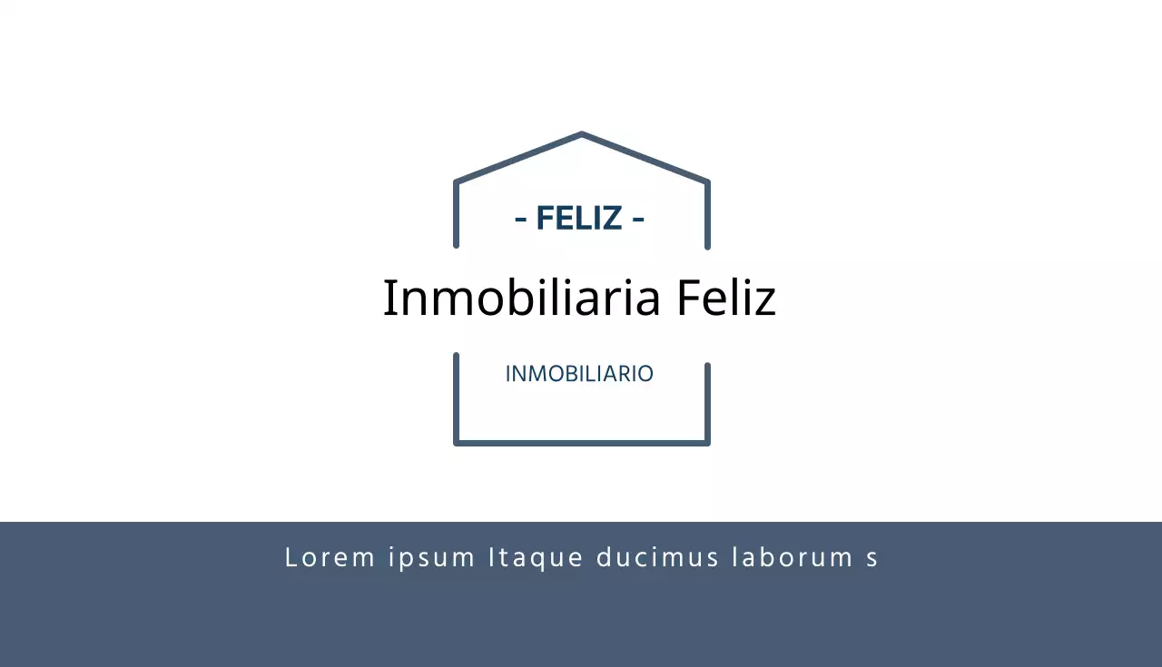 Tarjeta de visita inmobiliaria ilustrada en blanco y azul marino