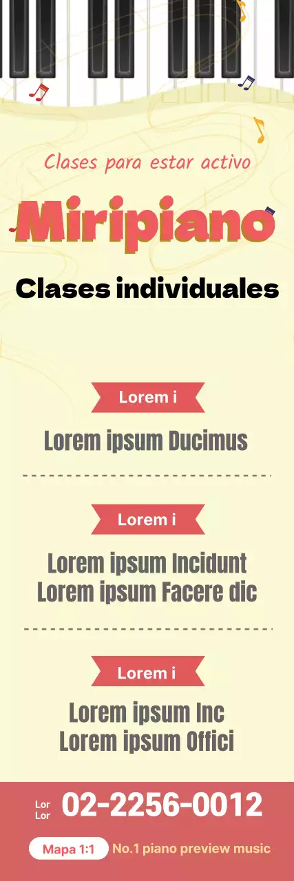 Amarillo rosa ilustración ordenada escuela de música promoción