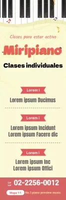 Amarillo rosa ilustración ordenada escuela de música promoción