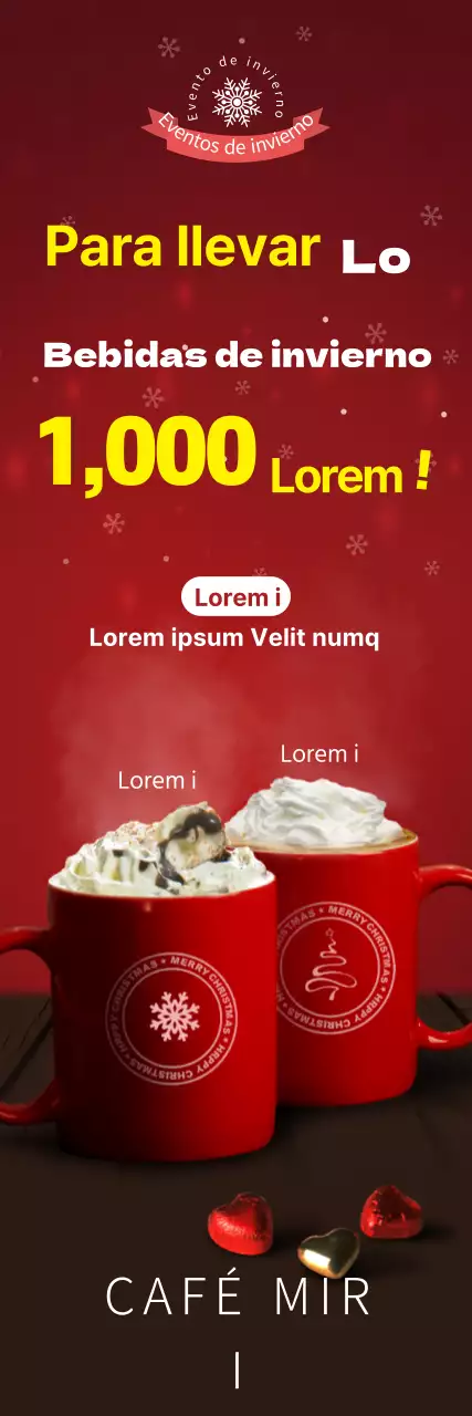 Promociona el menú navideño de tu cafetería con una foto en rojo