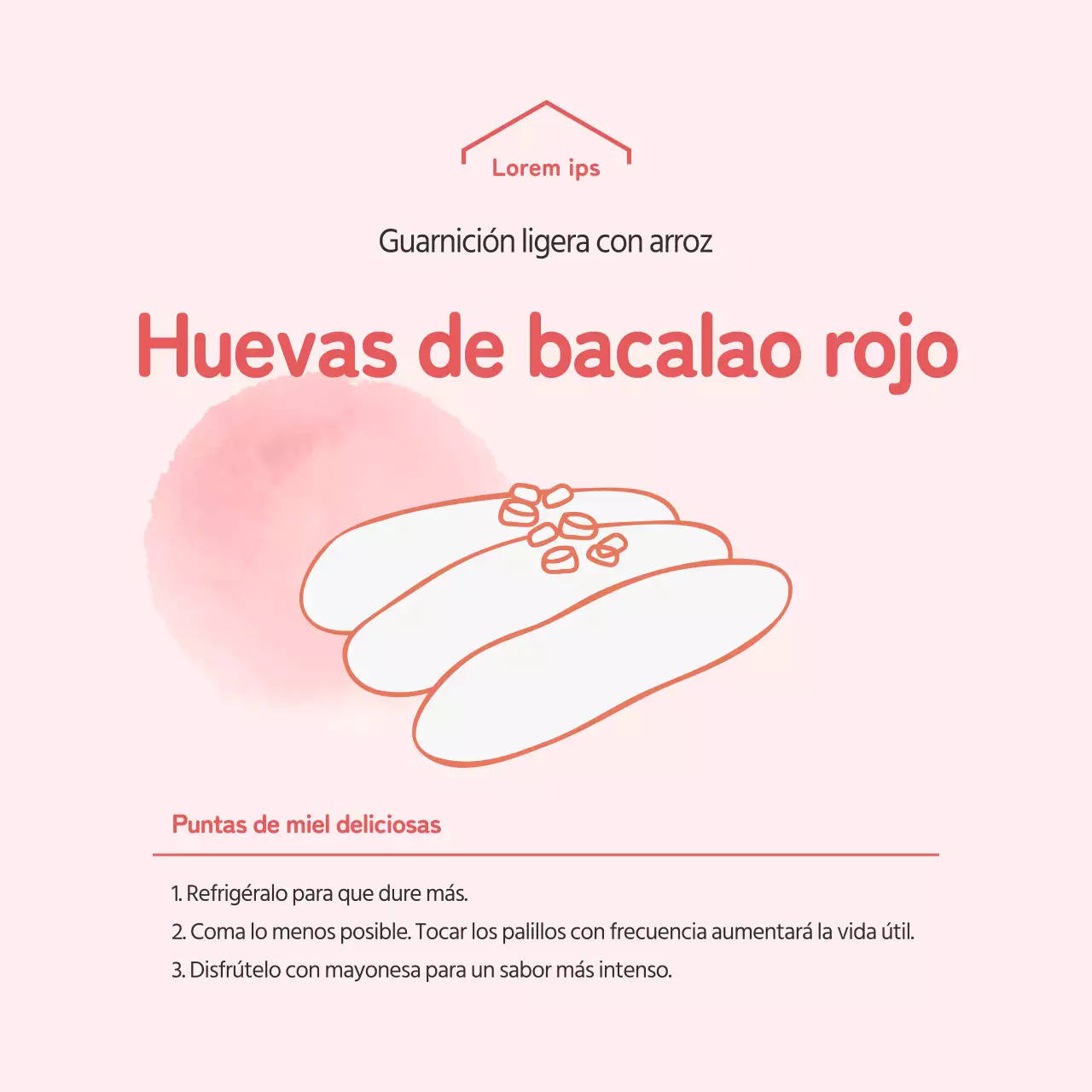 Adhesivo cuadrado rojo ilustración delicatessen sencilla