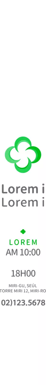 Símbolo moderno, redondeado, de cuatro hojas cruzadas en verde y gris Estilo del logotipo Informar y promover la información sobre seguros