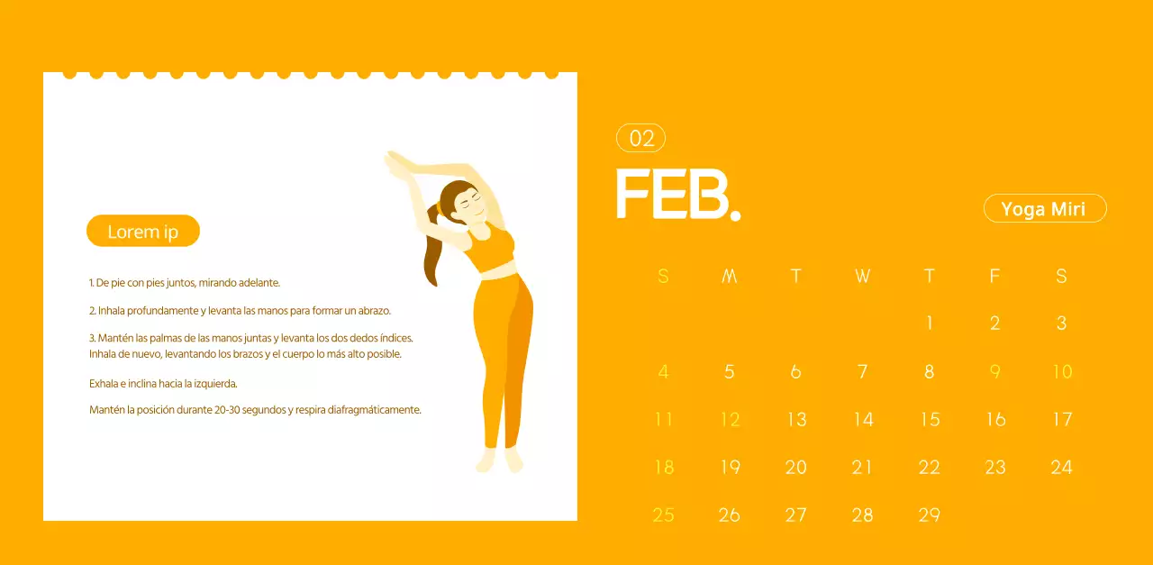 Calendarios naranjas para regalar cuando promocione su estudio de yoga