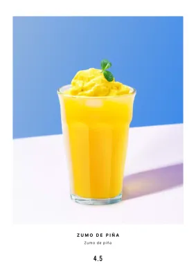 Batido de piña azul y minimalista