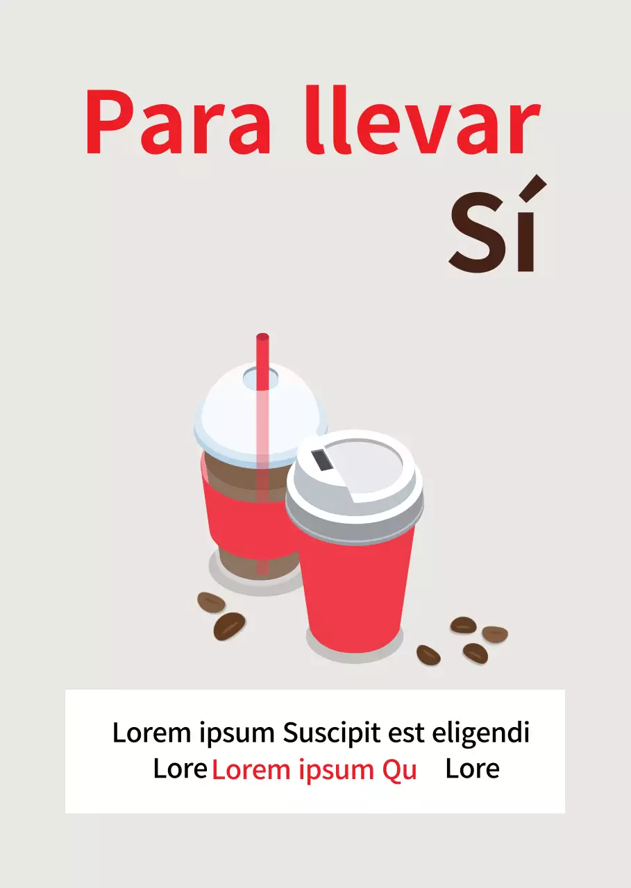 Gris rojo ilustración coronavirus cafetería comida para llevar