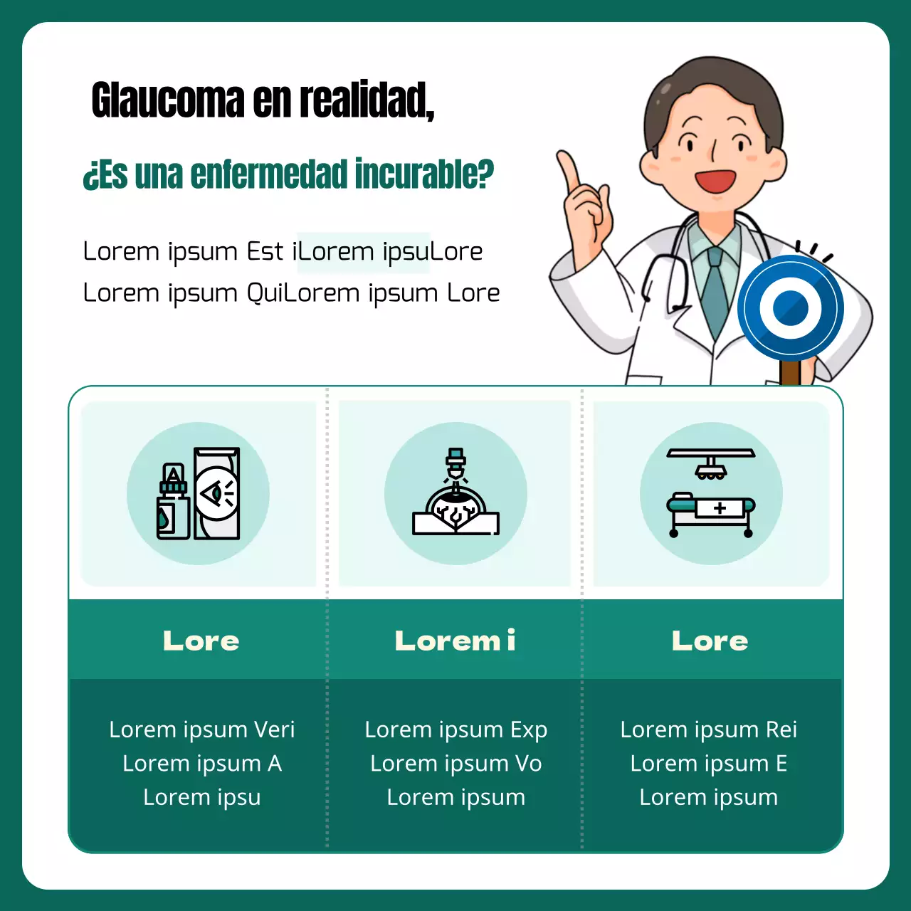 El glaucoma explicado en un concepto de ilustración amarillo y verde