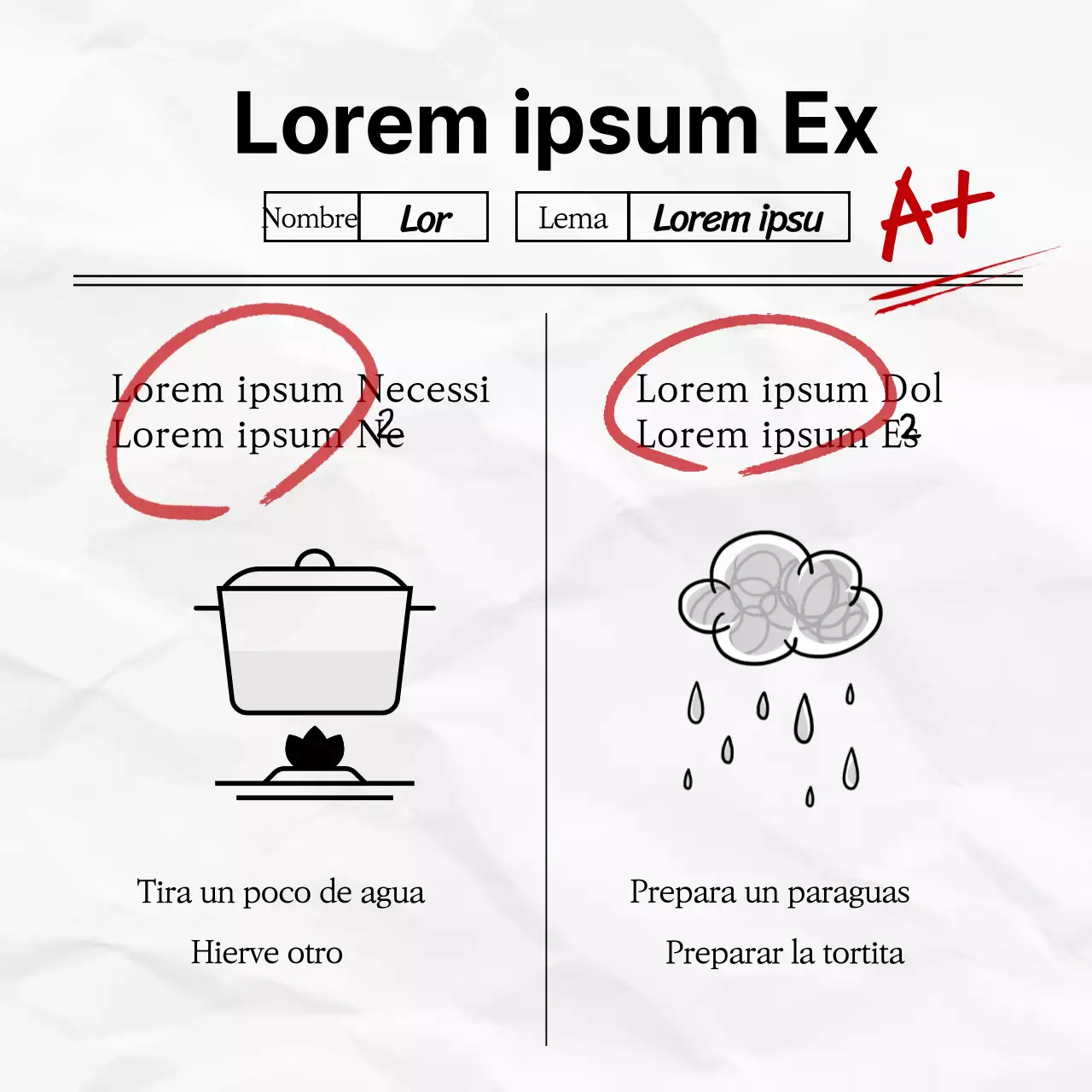 Documento de prueba Documento de preguntas en papel Formato de calificación conceptual pancarta