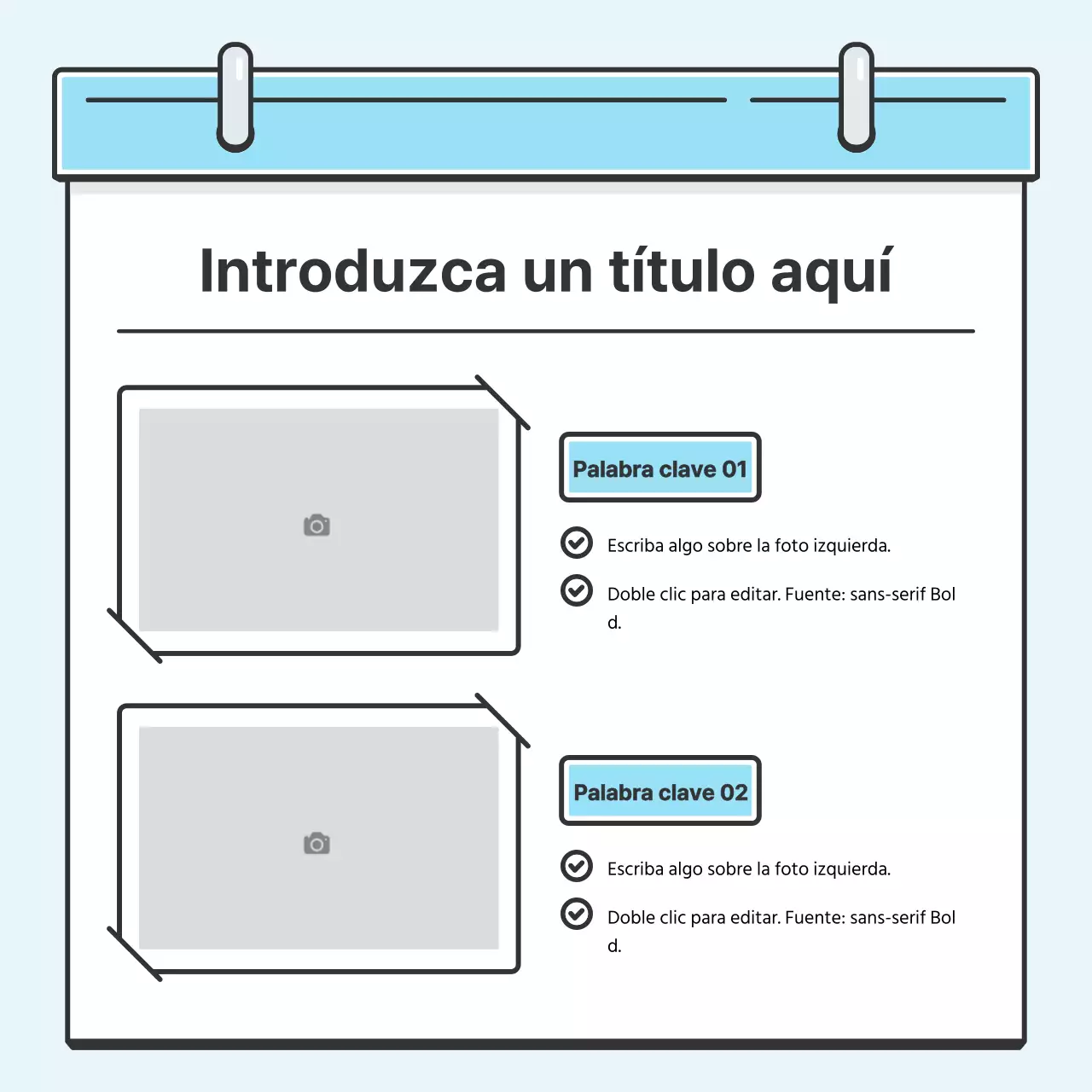 Light Blue Note Concept Tarjeta con bonitas ilustracionesNoticias