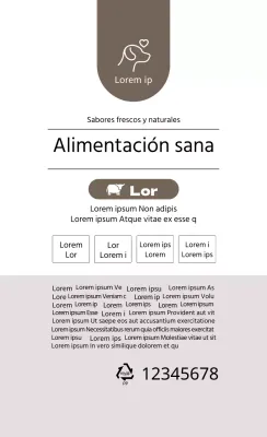 Etiquetas de texto de alto color para alimentos para mascotas