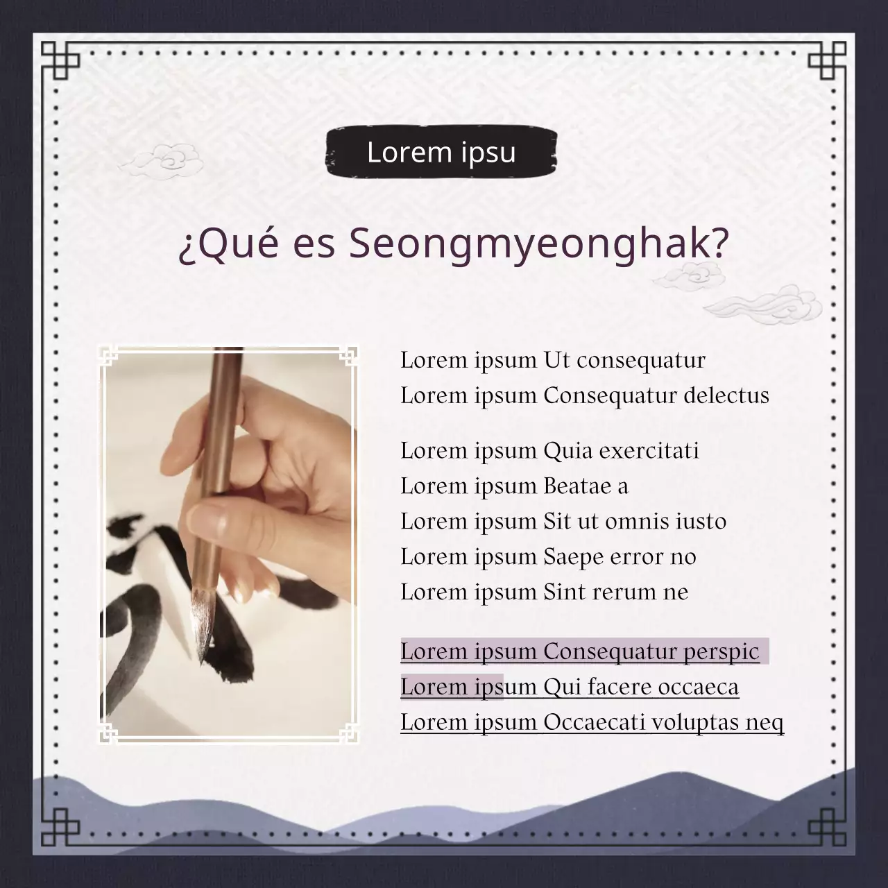 Nomenclatura tradicional y clásica en azul marino y negro