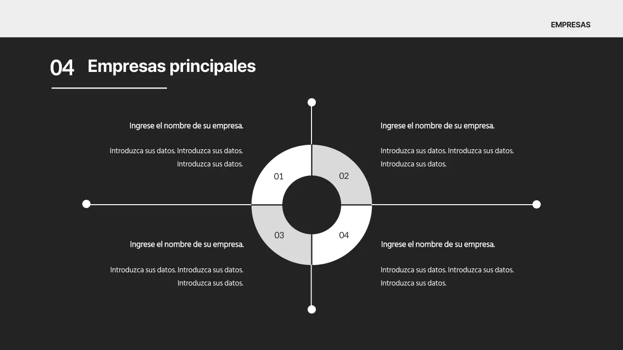 Un sencillo perfil de empresa en blanco y negro