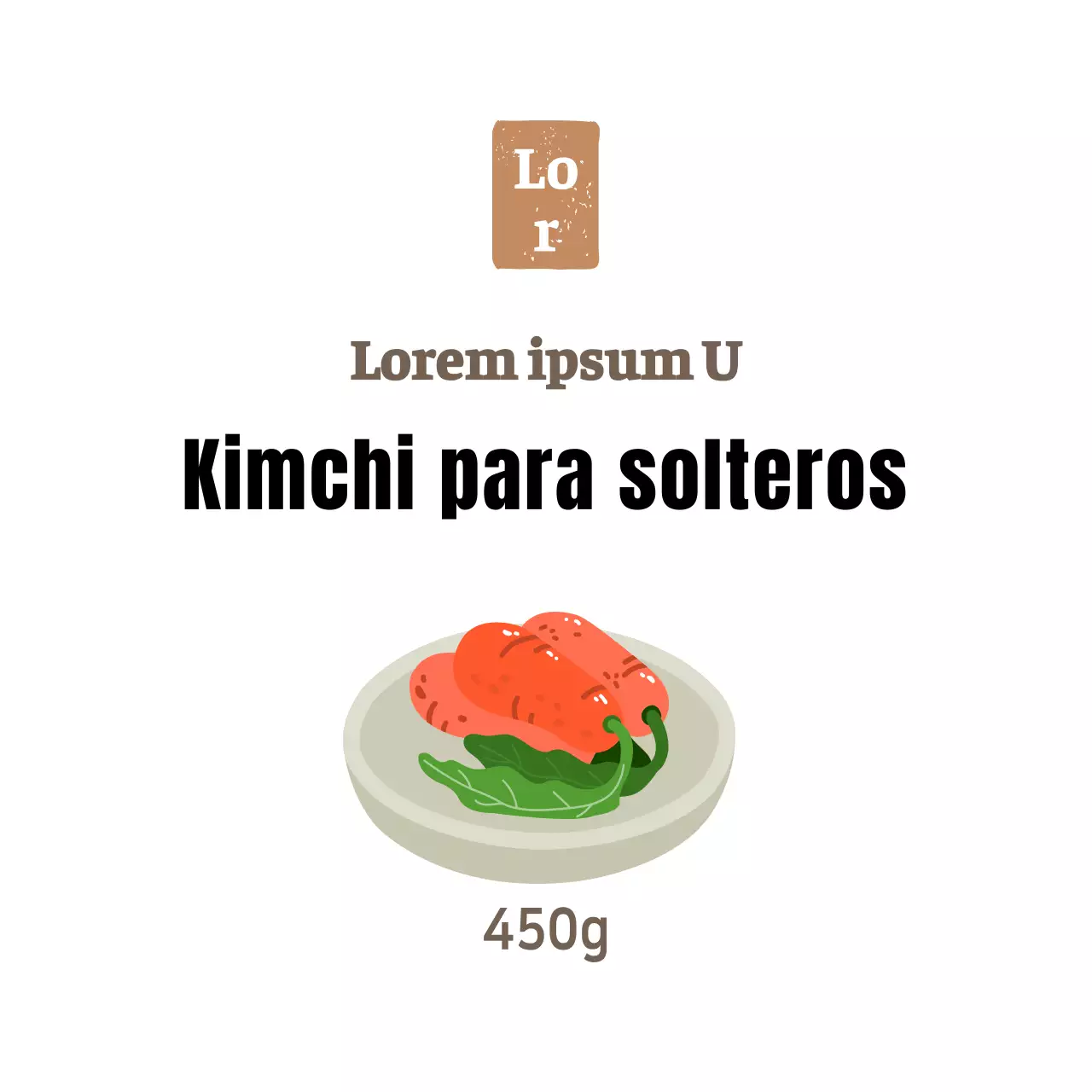 Adhesivo blanco simple bachelor kimchi para guarniciones en una charcutería