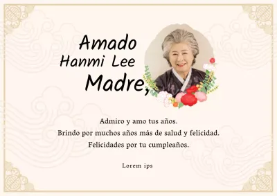 Beige Ilustración Lyrical Happy Birthday Celebration