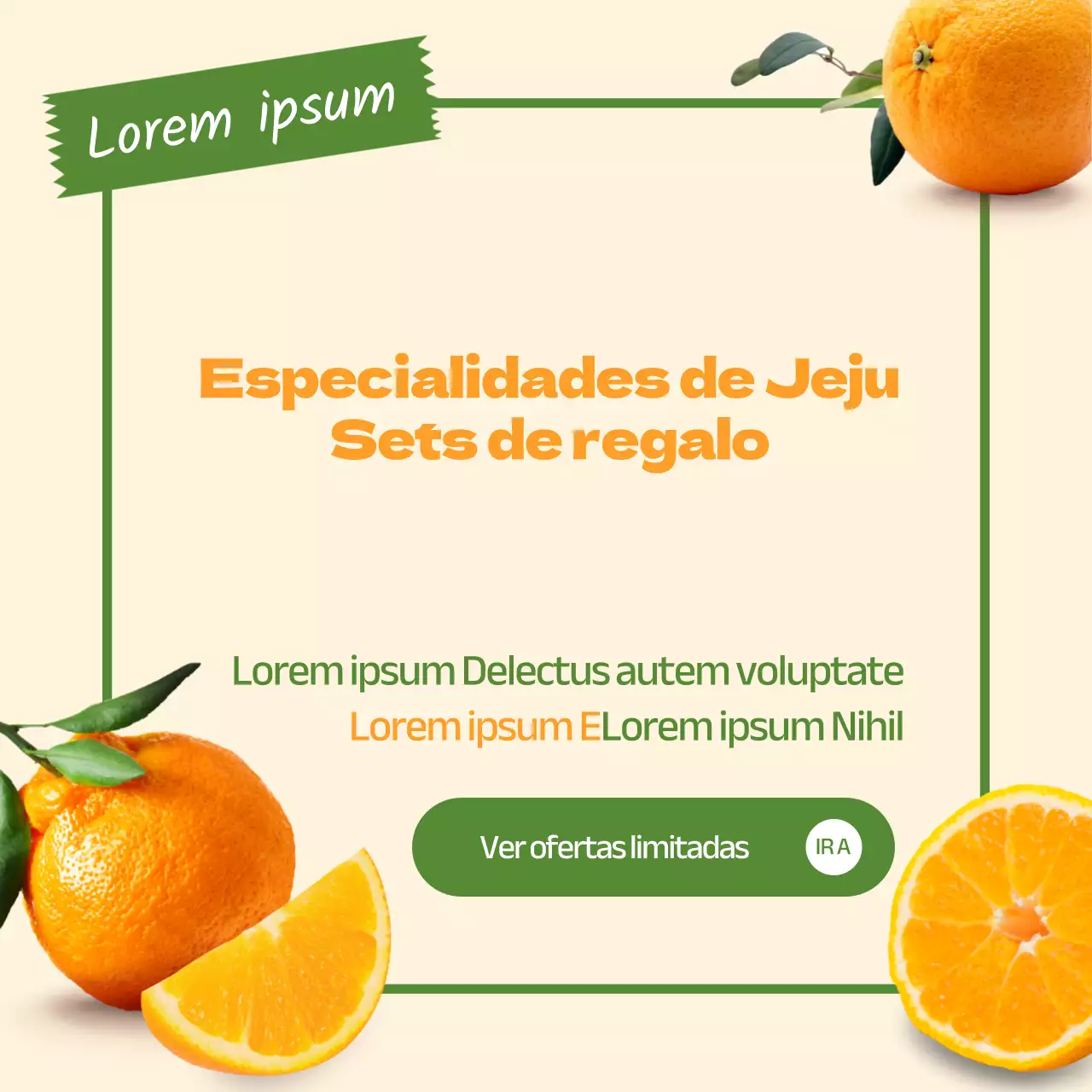 Tema del set de regalo de fruta de Jeju naranja y verde