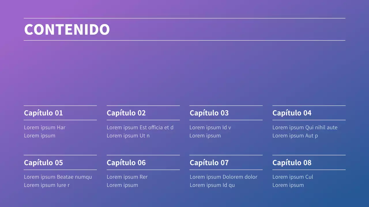 Presentación de plan de negocio con un concepto de degradado púrpura y azul