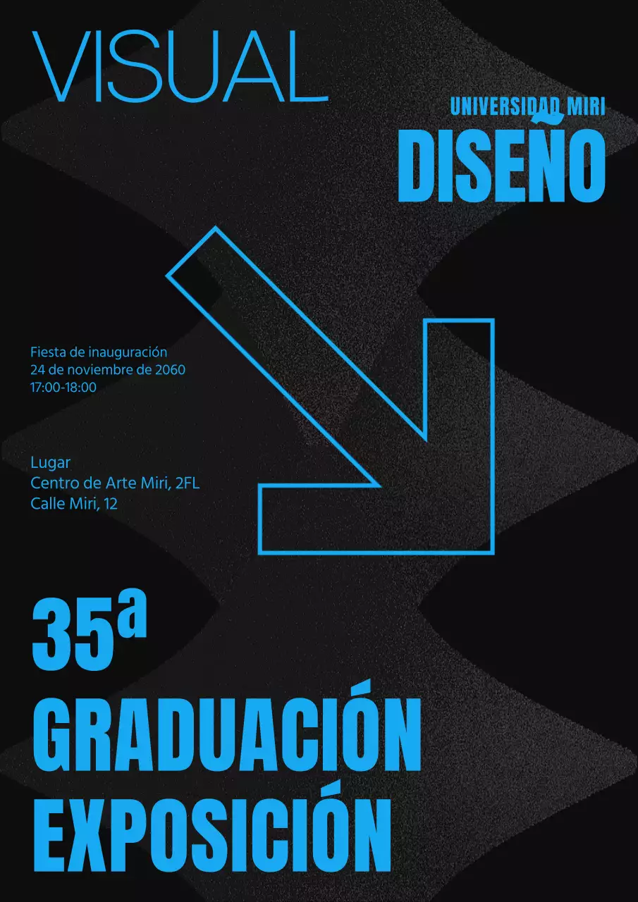 Exposición de graduación de tipografía y puntas de flecha