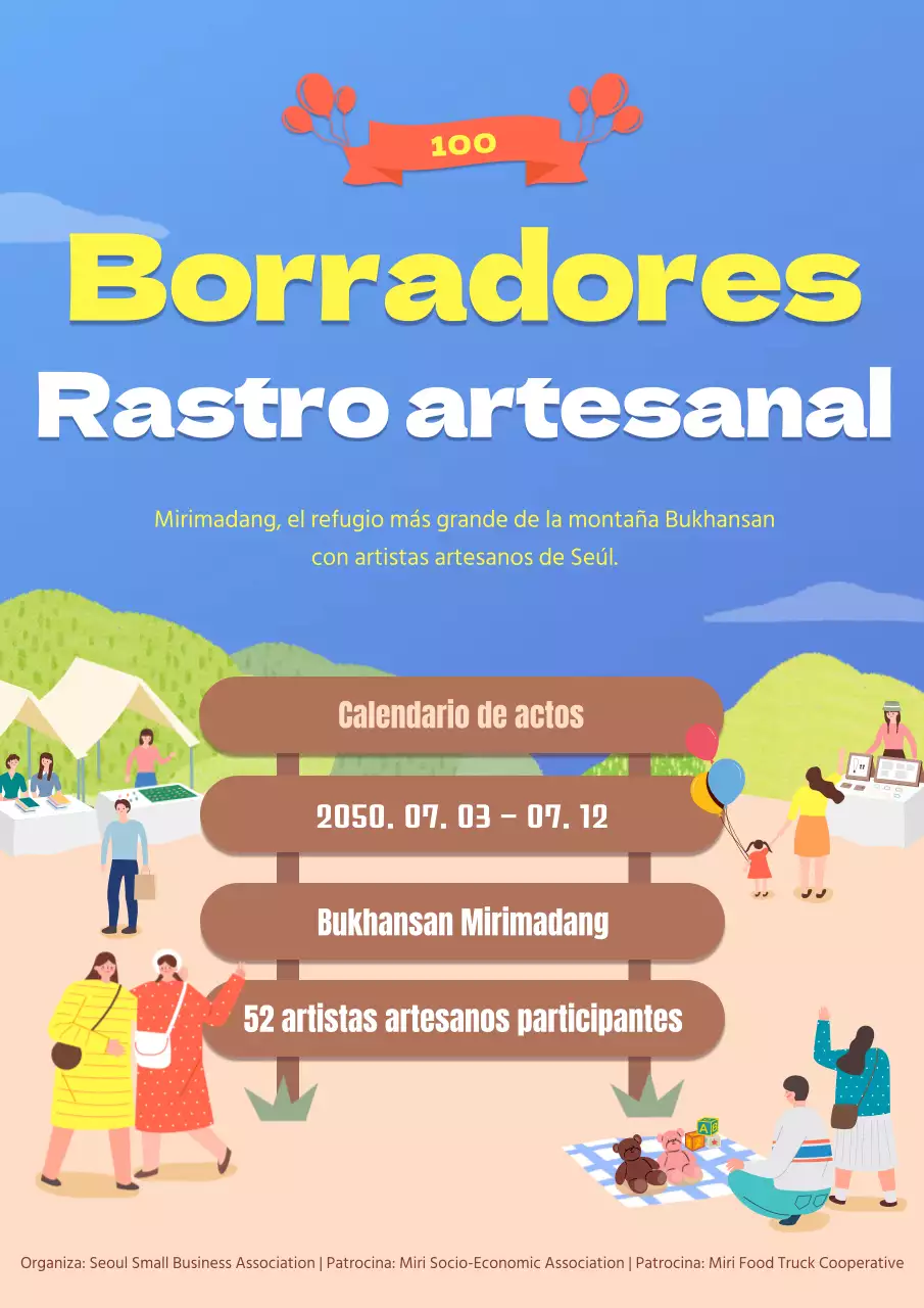 Rastro ilustrado hecho a mano en amarillo y marrón