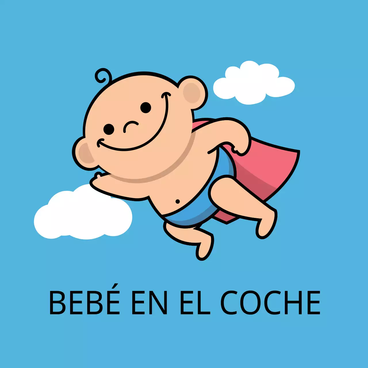 Cielo azul bebé ilustración con niño a caballo