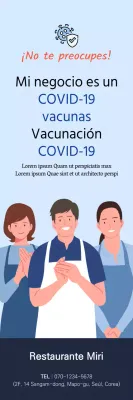 X-banner de vacunación contra el coronavirus con ilustración azul