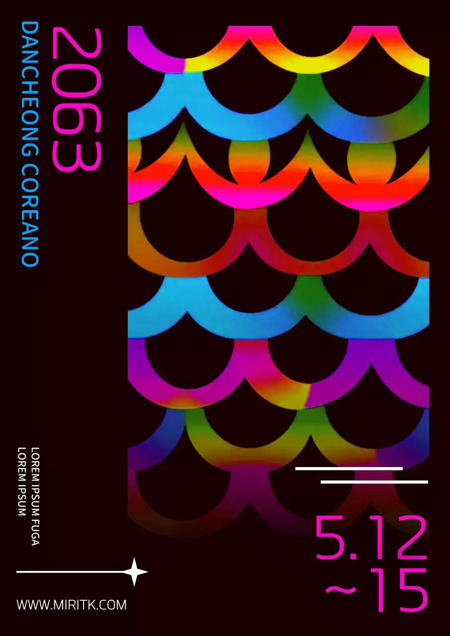 Presentación de una colorida exposición de puntos de patrón circular