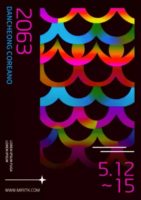 Presentación de una colorida exposición de puntos de patrón circular