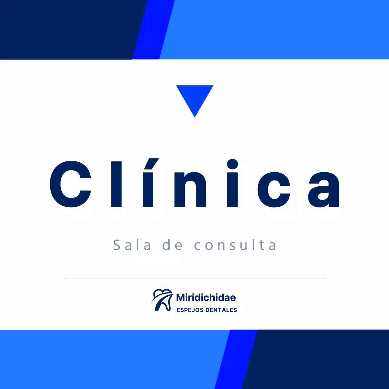 Señalización clínica de estilo limpio y sencillo en negro y azul marino