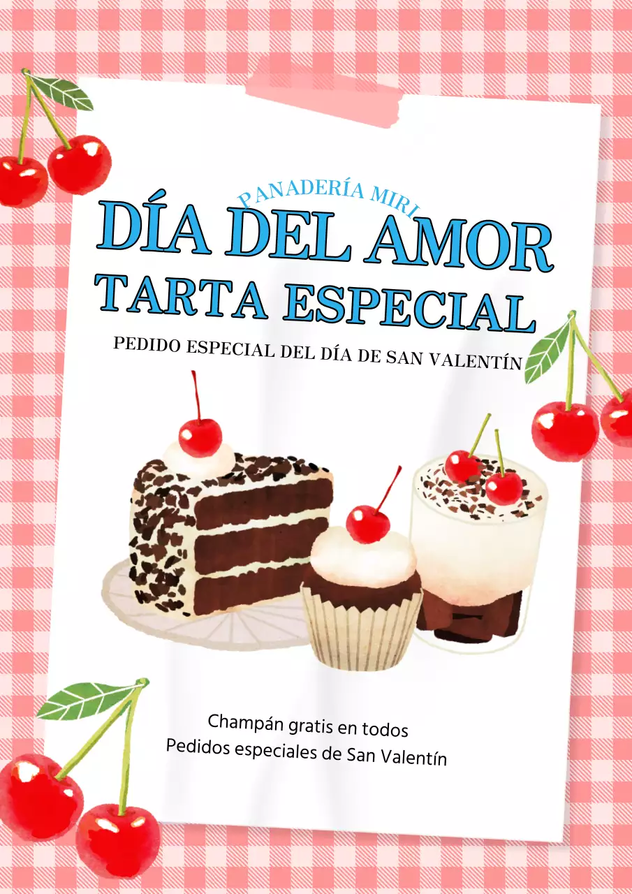 Promocionar una pastelería con un toque rojo y vintage