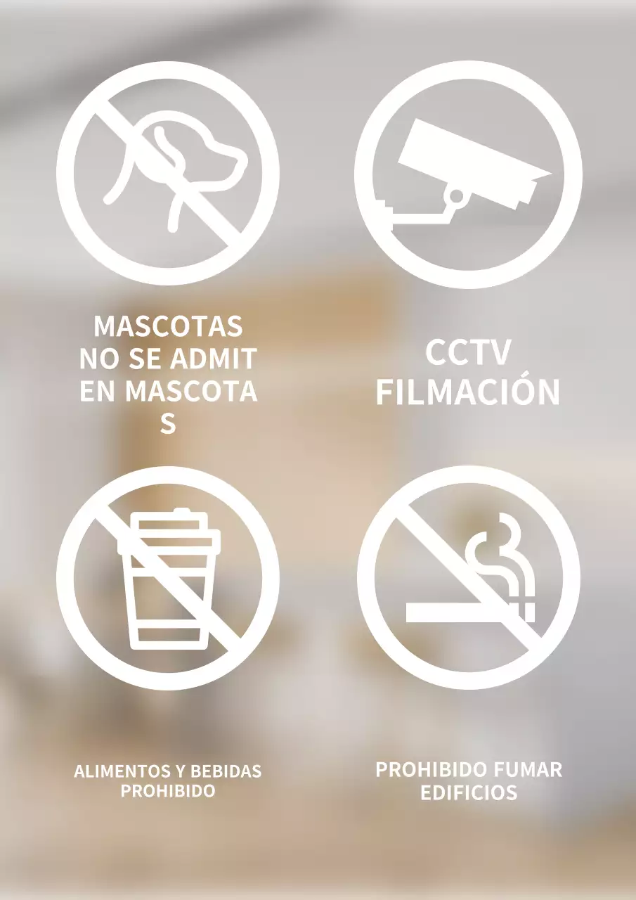 Calcomanía con pictograma blanco simple