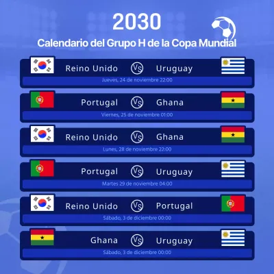 Calendario de fútbol bracket en azul brillante y azul marino