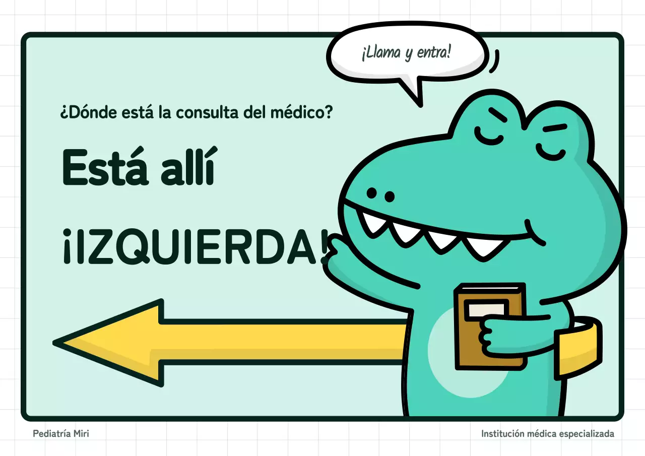 Información sobre instalaciones con un simpático concepto de personaje verde