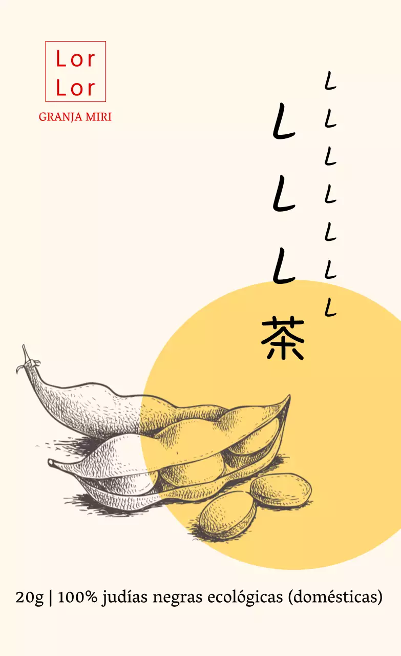 Pegatina Dibujo Amarillo Té de Judías Negras