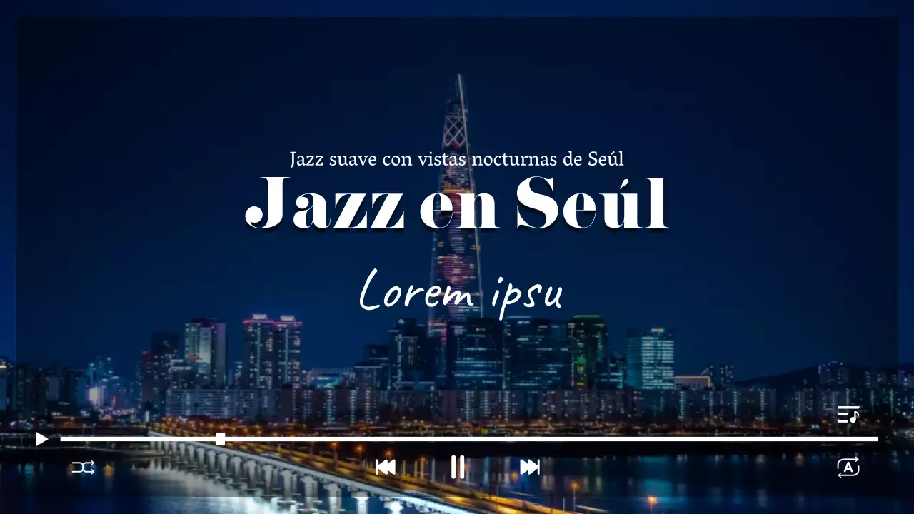 Vista nocturna de Seúl y jazz relajante