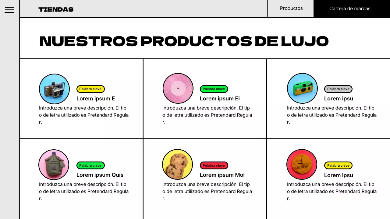 Ilustración pop concepto cartera de marca en colores fluorescentes