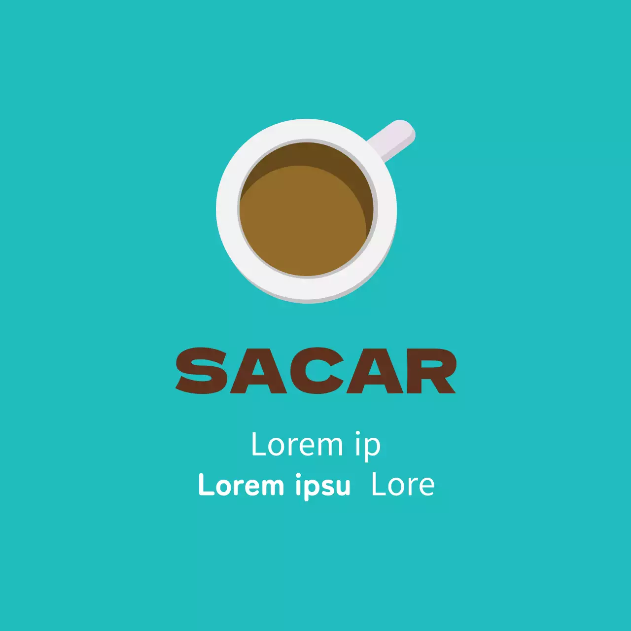 Etiqueta ilustrada marrón menta para embalaje de café