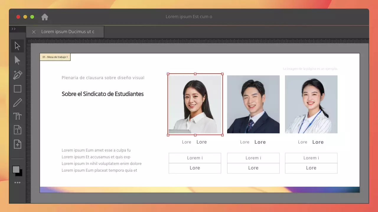 Concepto de programa en gris y rojo Pleno de clausura