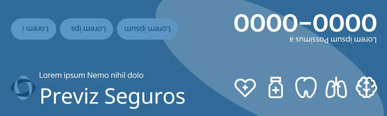 Una pieza promocional de una compañía de seguros con ilustraciones en 3D de tonos oscuros e iconos de salud.