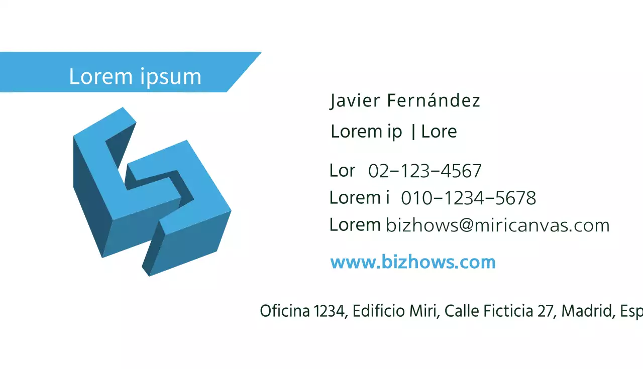 Una tarjeta de visita azul