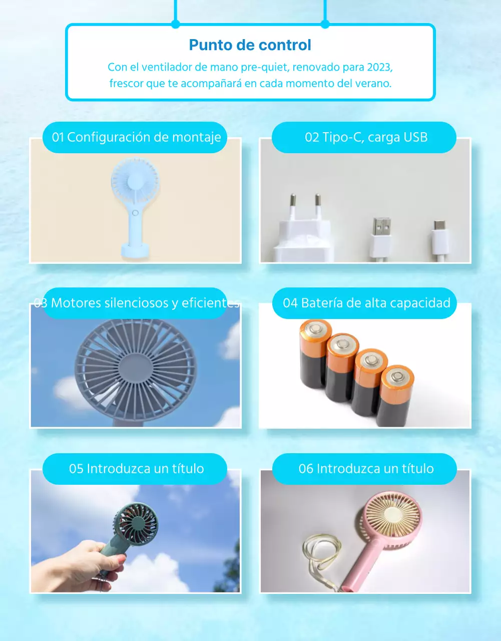 Cómo utilizar el miniventilador cool blue summer