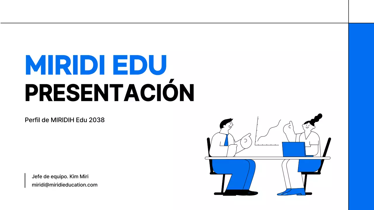 Un sencillo prospecto de empresa educativa en blanco y azul