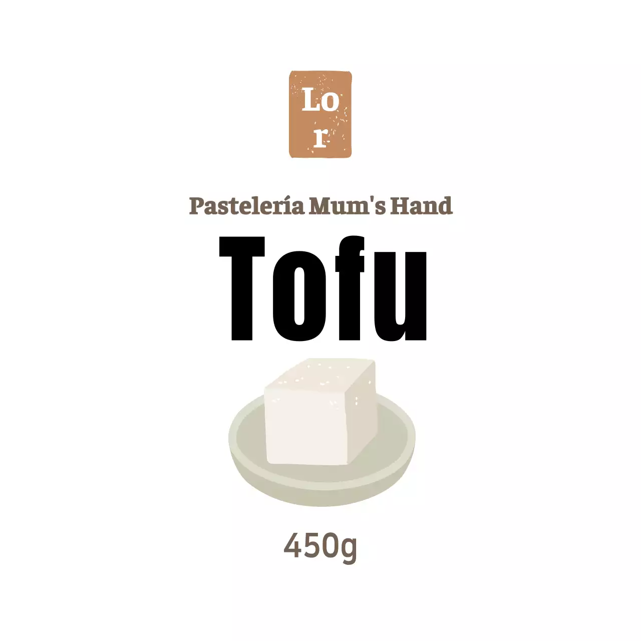 Adhesivo de tofu blanco de delicatessen simple para guarniciones