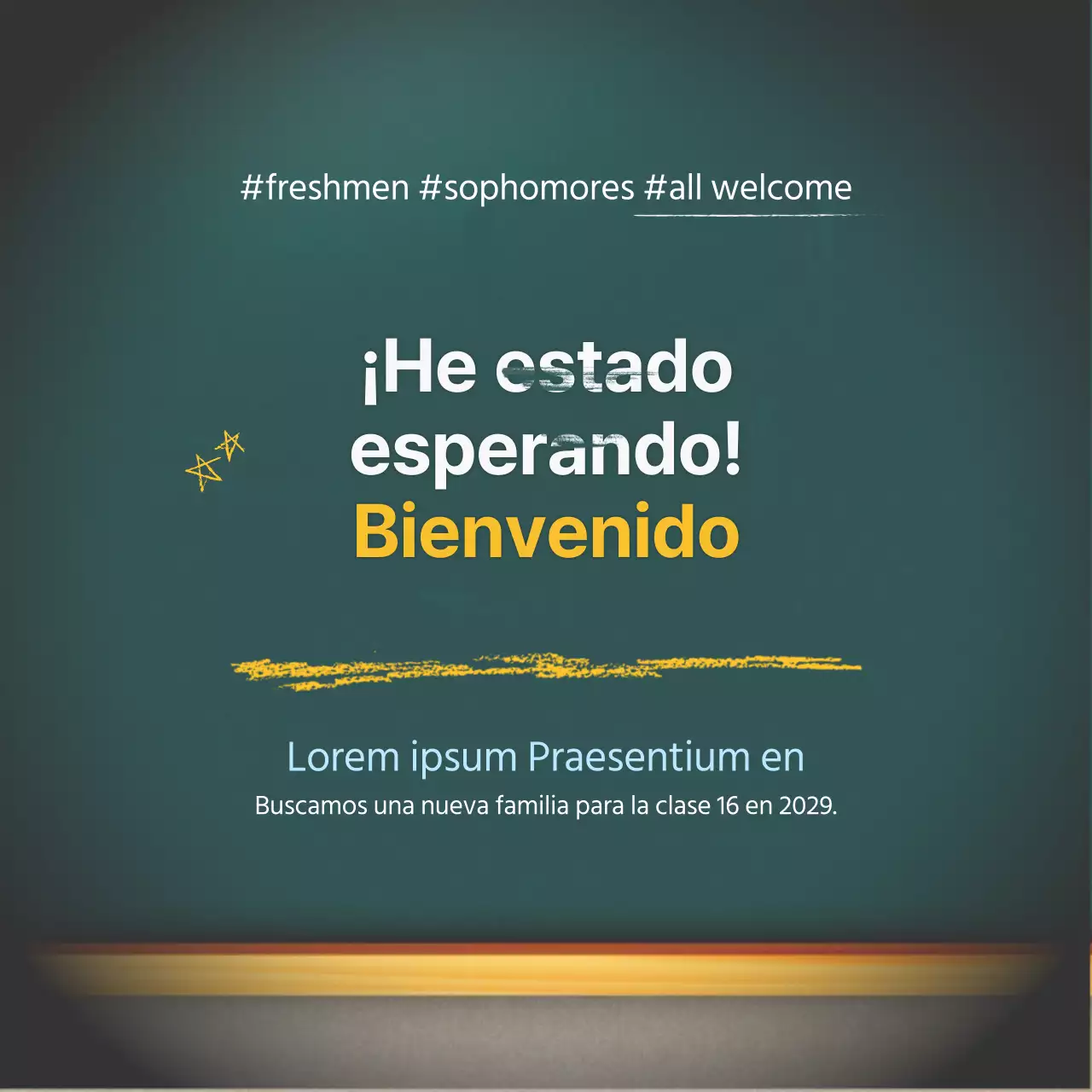 Tarjeta de pizarra para la captación de socios del club universitarioDiseño de noticias