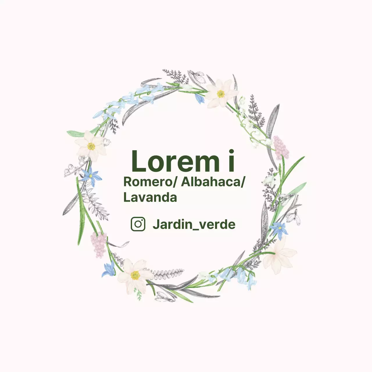 Ilustración verde etiqueta vintage de granja de hierbas