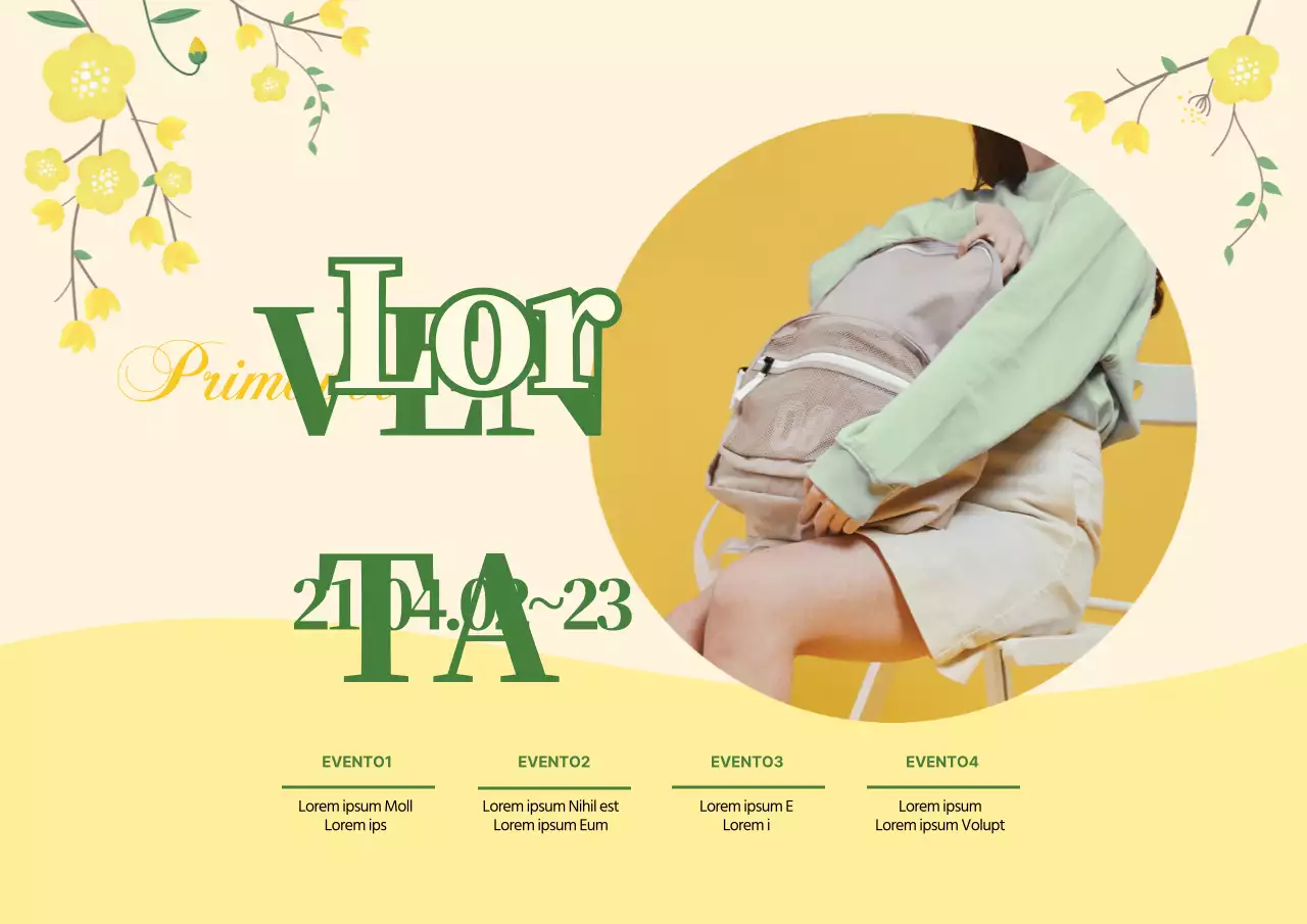 Yellow Green Photo Highlight Neat Spring Bags Promueva un evento de venta