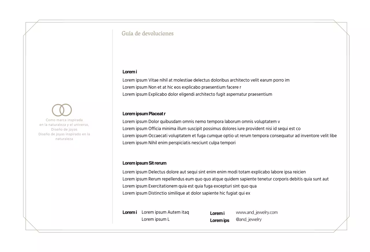 Postal Guía de compra de joyería de lujo beige