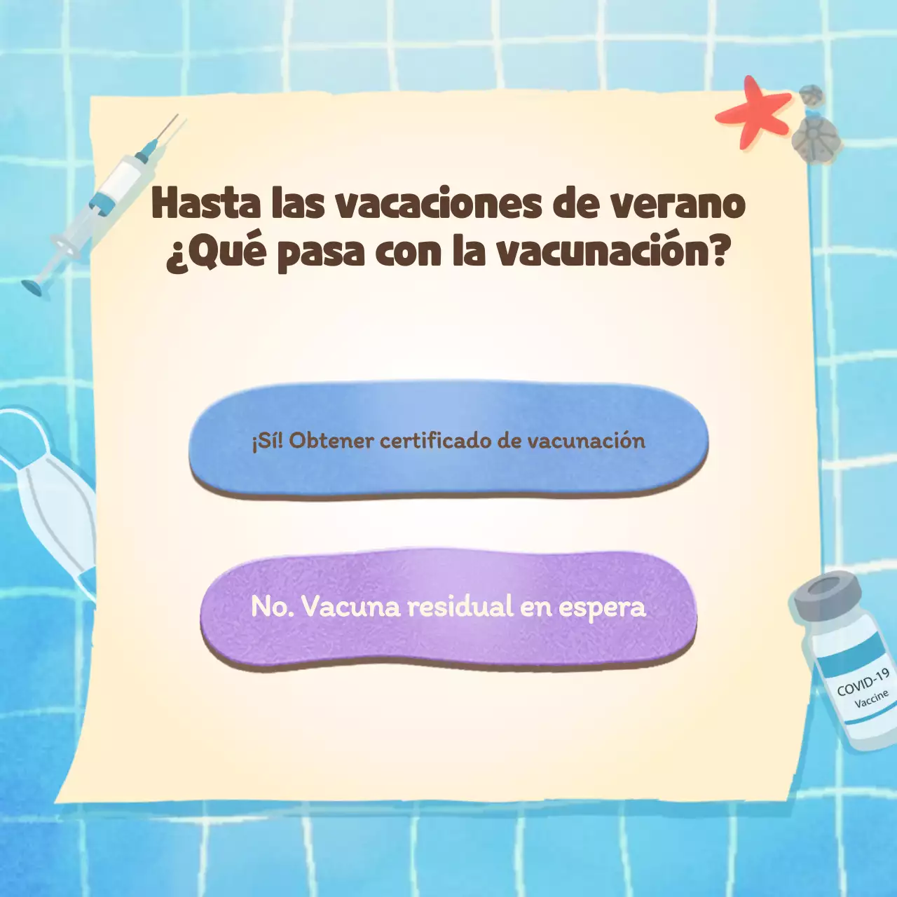 Test psicológico tipo vacaciones con un bonito concepto de piscina azul